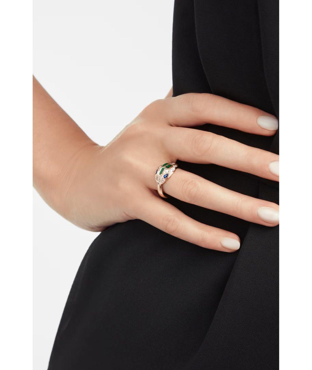 BVLGARI Зеленые кольцо из розового золота, фото 3