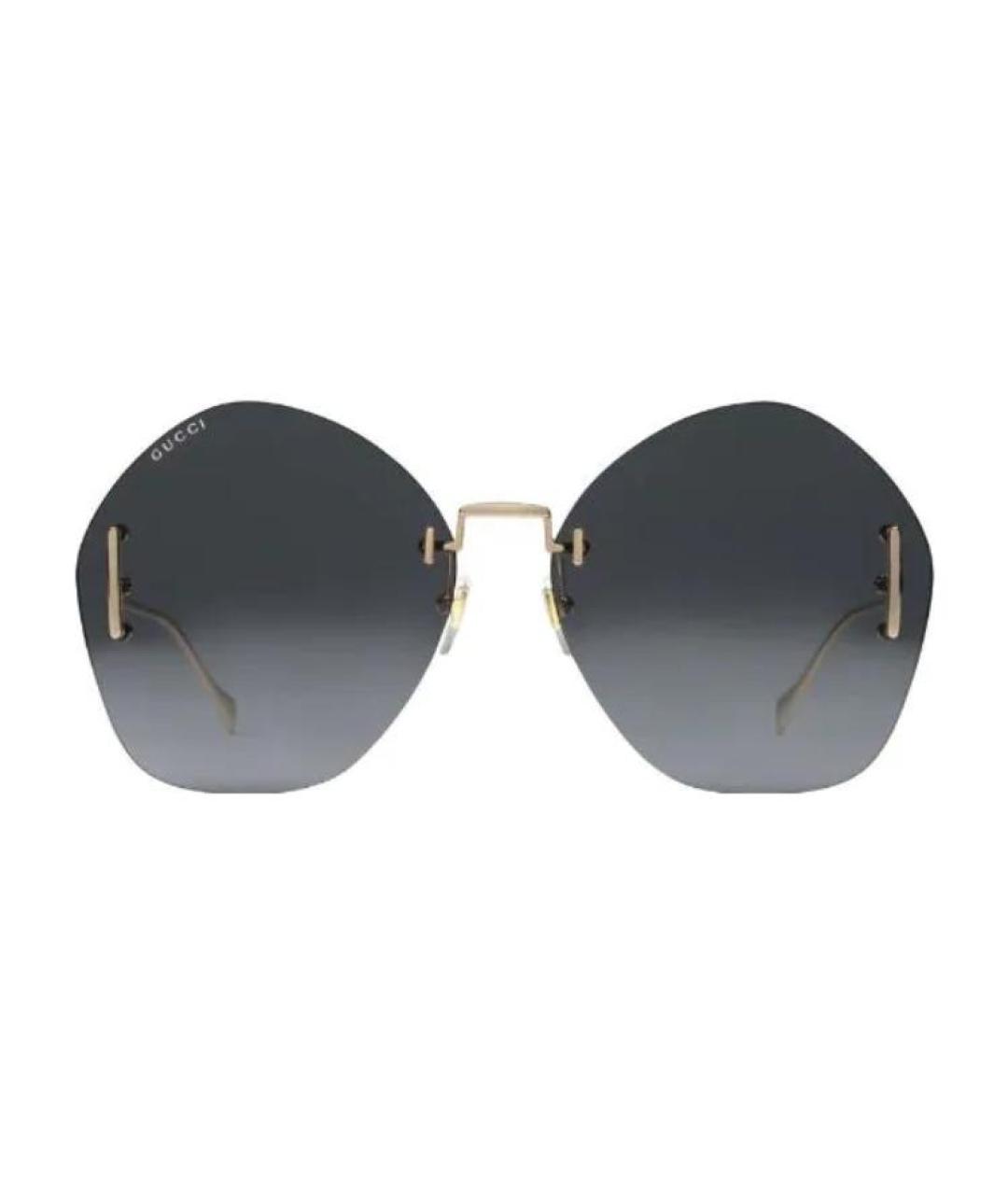 GUCCI Черные металлические солнцезащитные очки, фото 1