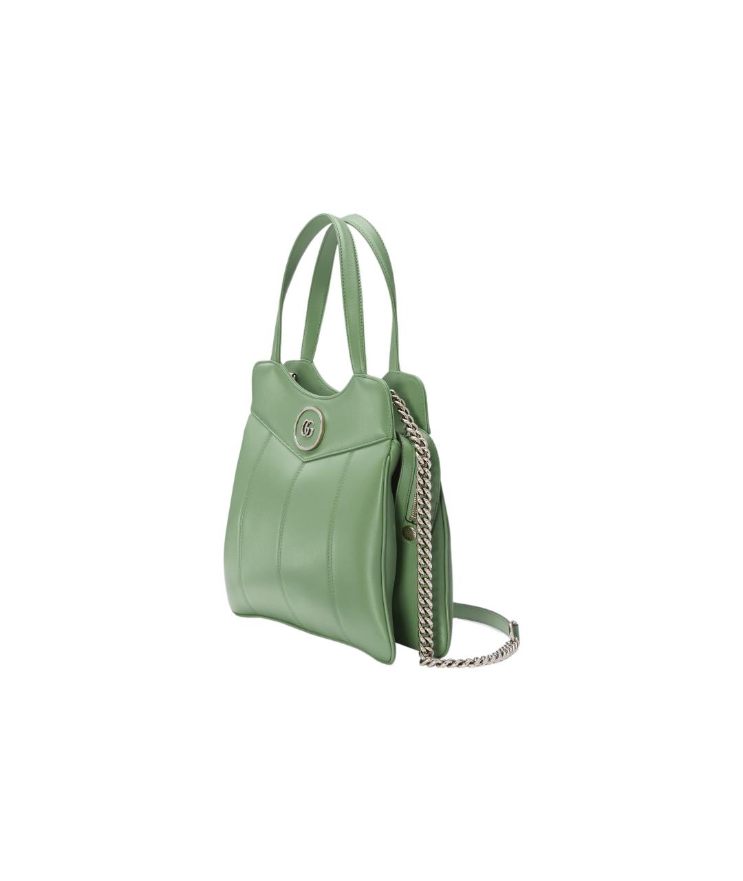 GUCCI Зеленая кожаная сумка с короткими ручками, фото 2