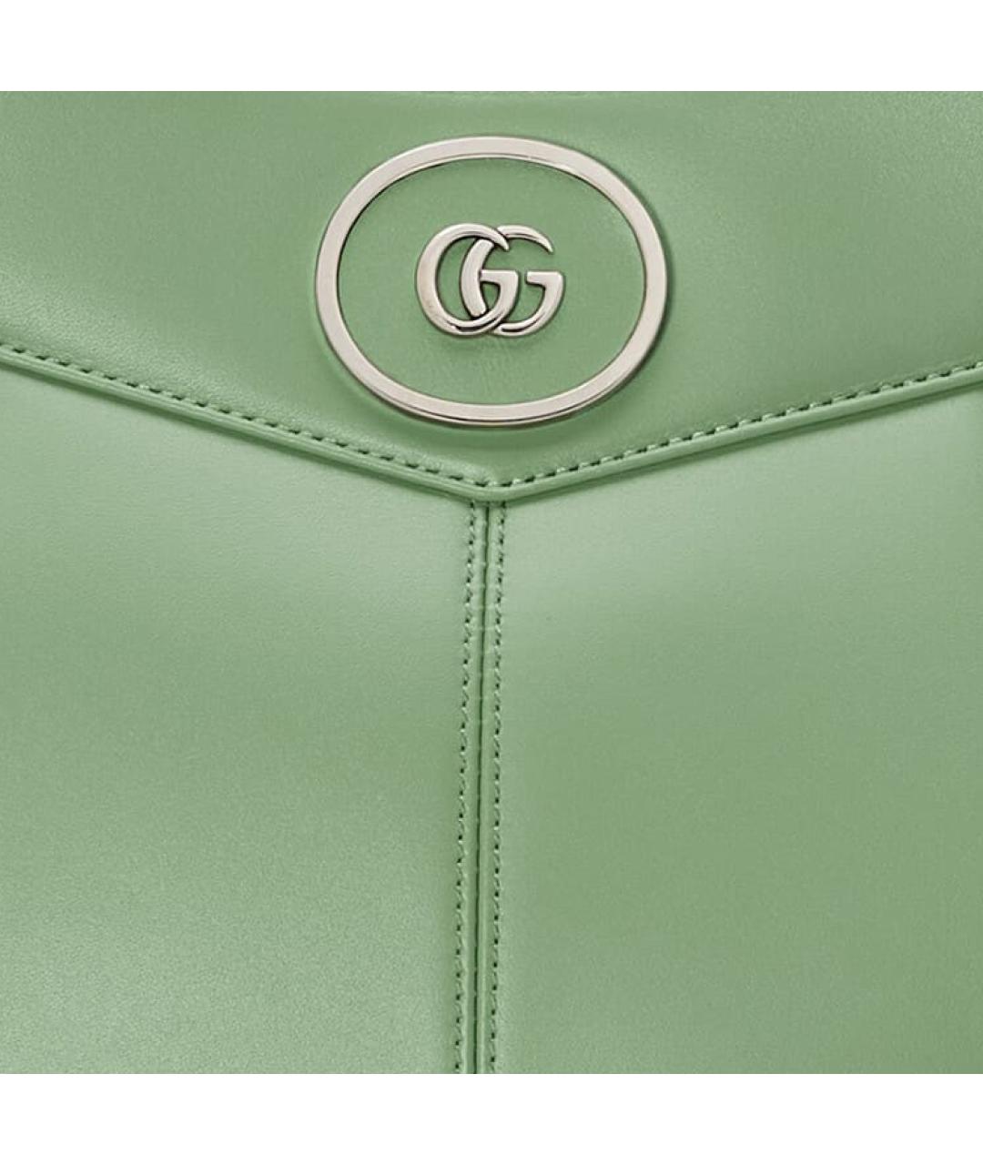 GUCCI Зеленая кожаная сумка с короткими ручками, фото 8