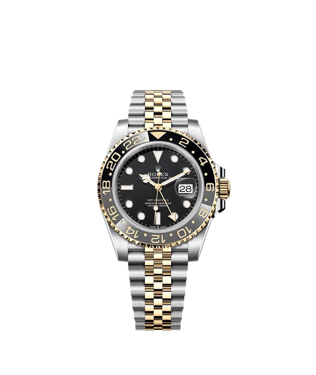 ROLEX Черные часы из желтого золота, фото 3