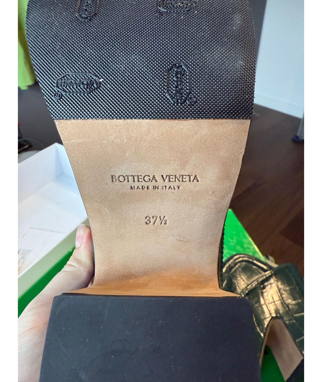 BOTTEGA VENETA Зеленые сабо из лакированной кожи, фото 6