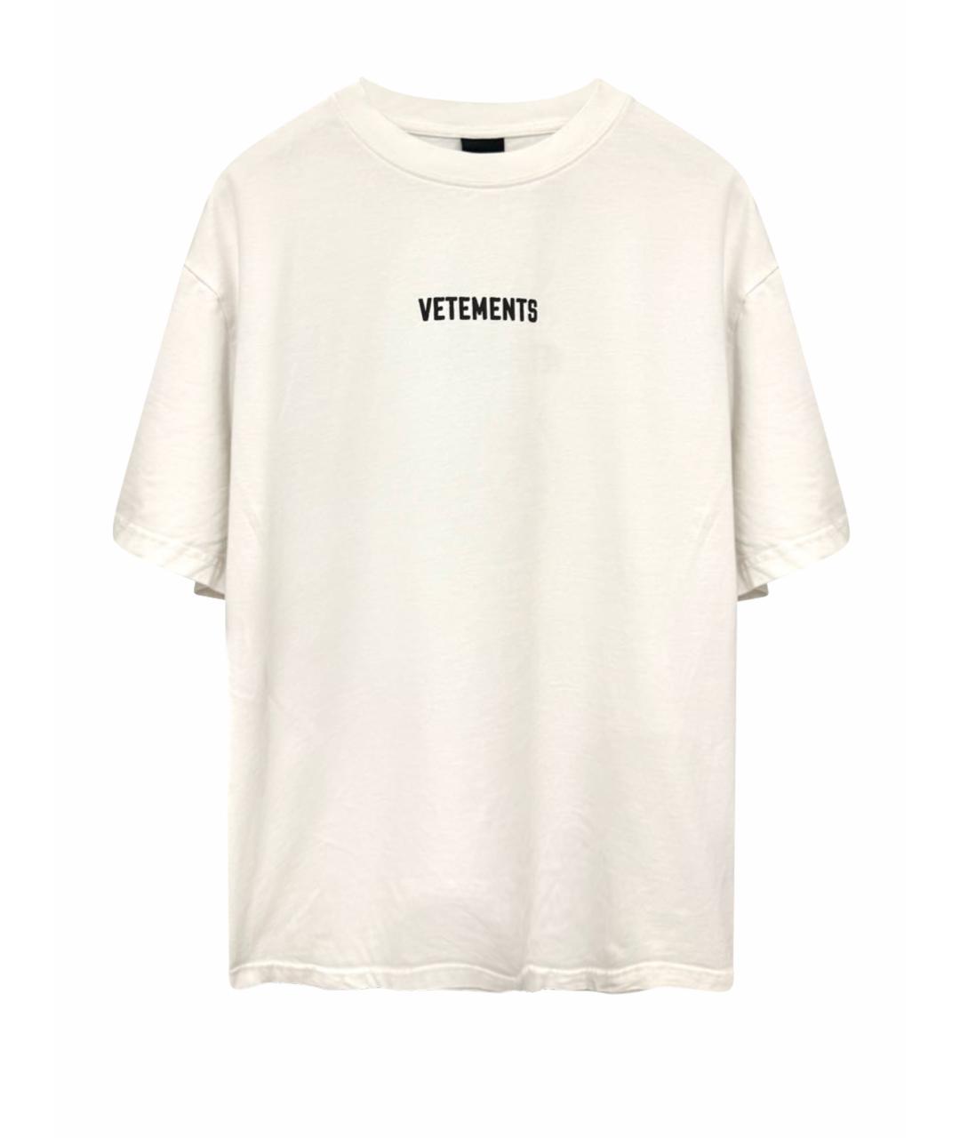 VETEMENTS Белая хлопковая футболка, фото 1
