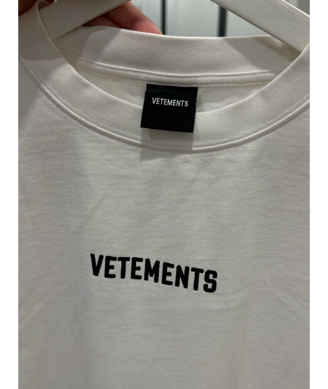 VETEMENTS Белая хлопковая футболка, фото 3