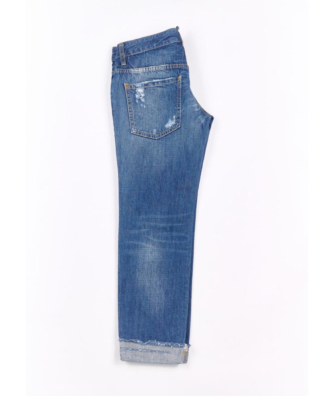 DSQUARED2 Синие хлопковые прямые джинсы, фото 4