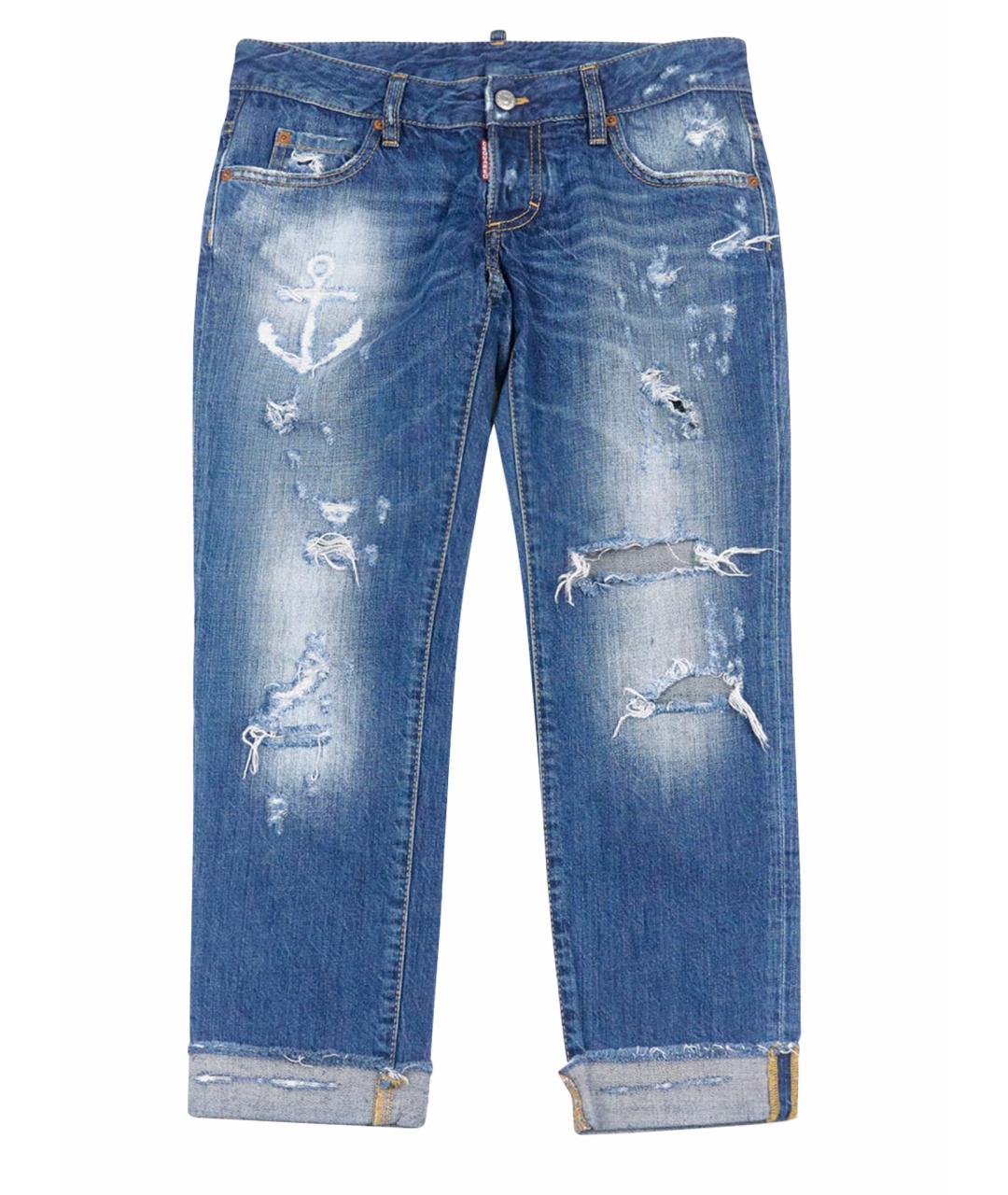DSQUARED2 Синие хлопковые прямые джинсы, фото 1