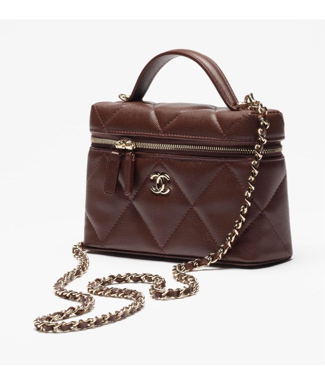 CHANEL Коричневая кожаная сумка через плечо, фото 2