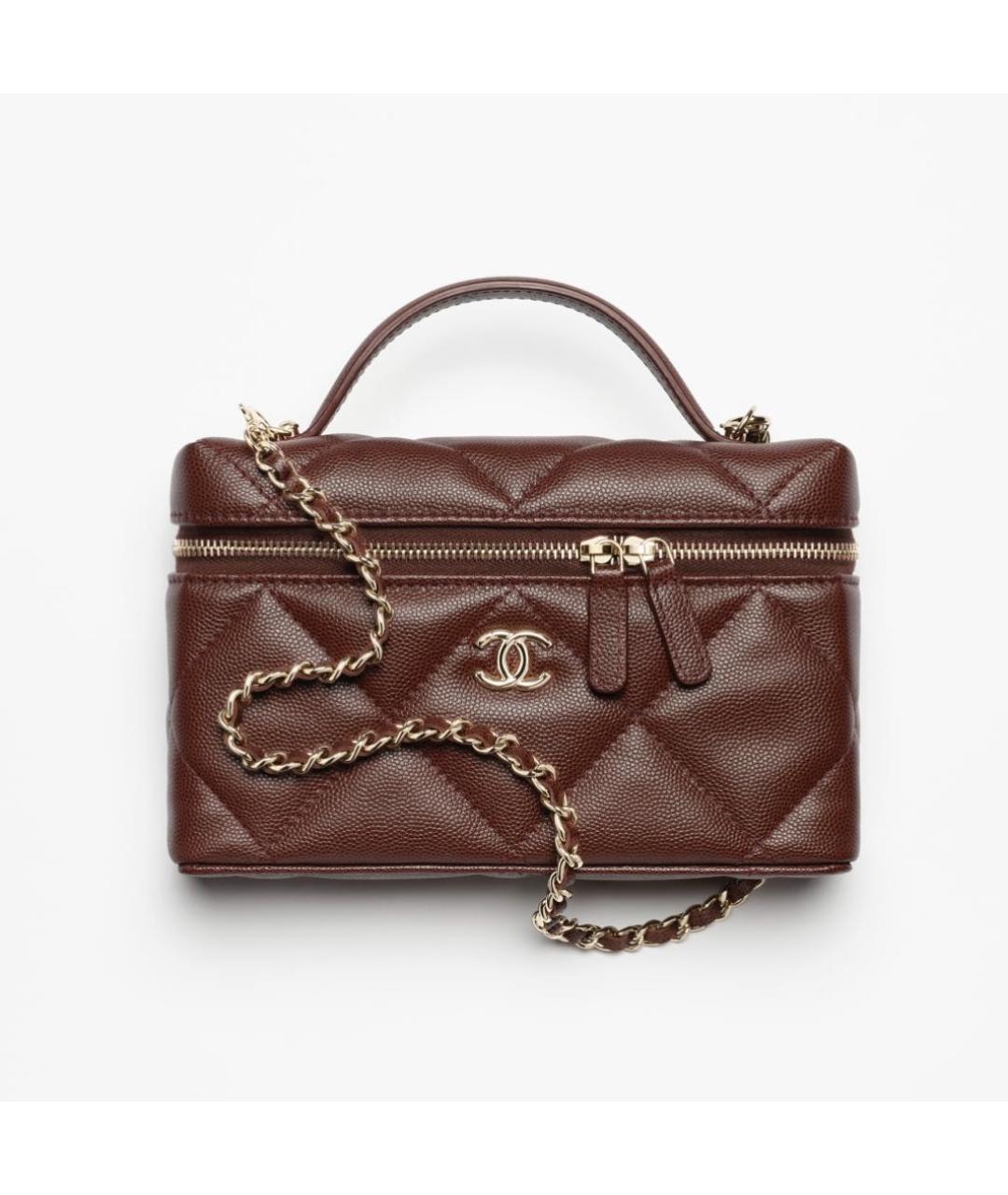 CHANEL Коричневая кожаная сумка через плечо, фото 4