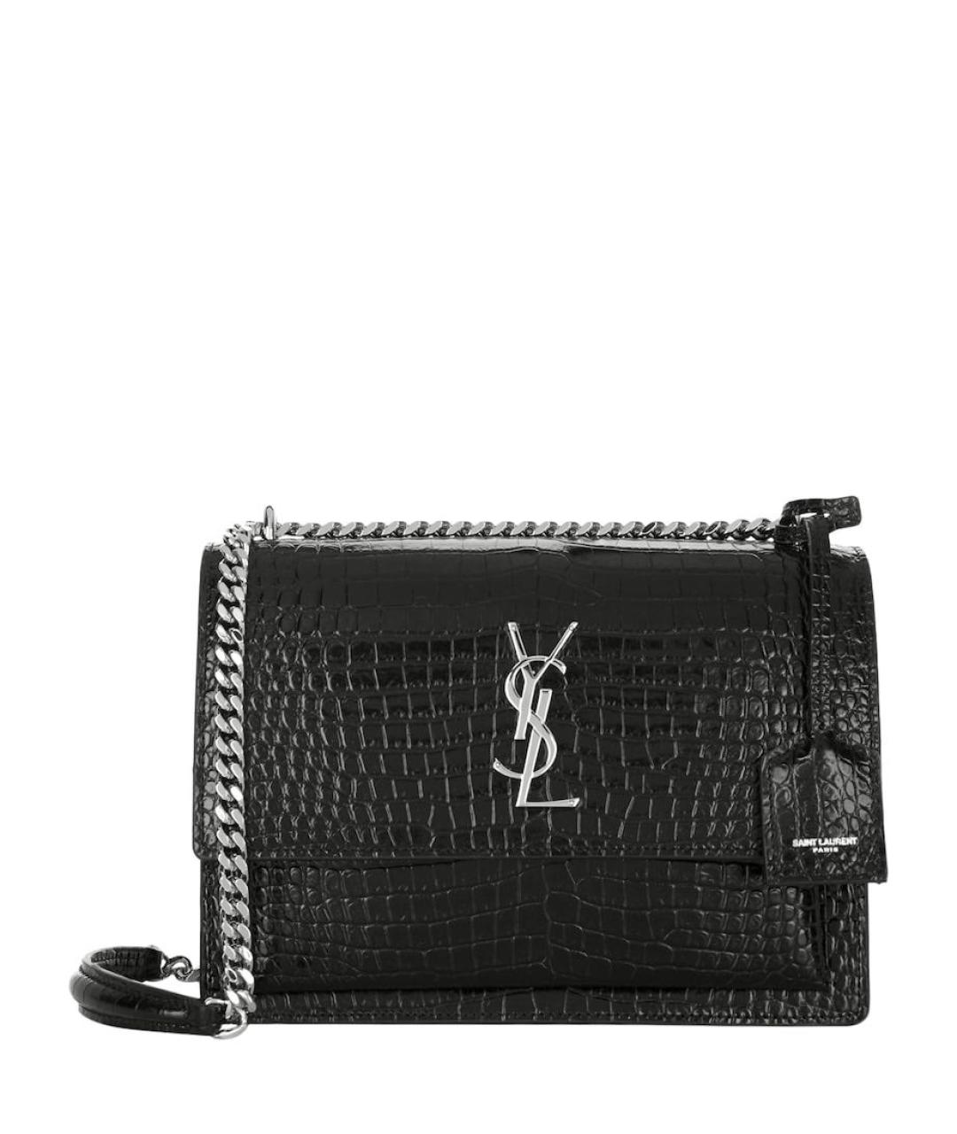 SAINT LAURENT Черная кожаная сумка через плечо, фото 8
