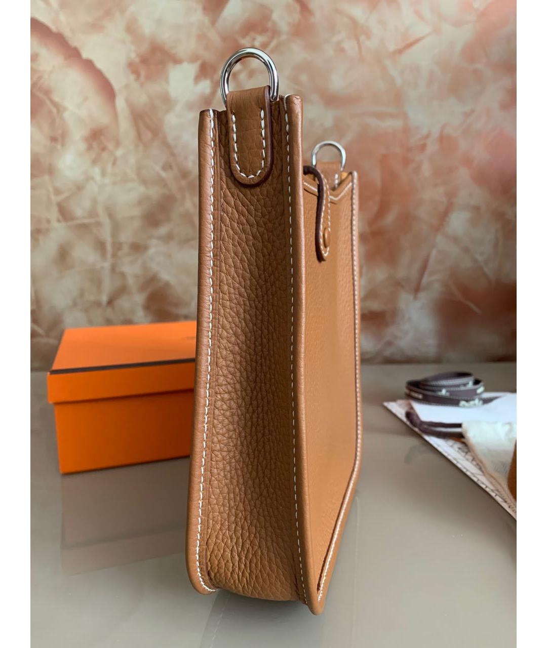 HERMES Коричневая кожаная сумка через плечо, фото 5