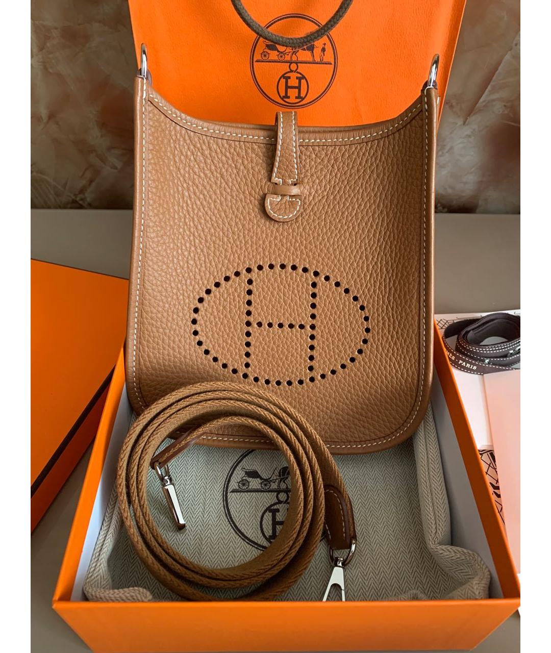 HERMES Коричневая кожаная сумка через плечо, фото 2