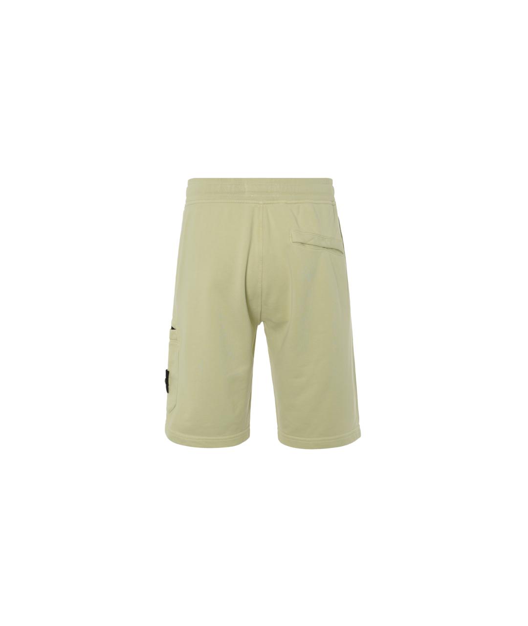 STONE ISLAND Зеленые хлопковые шорты, фото 3