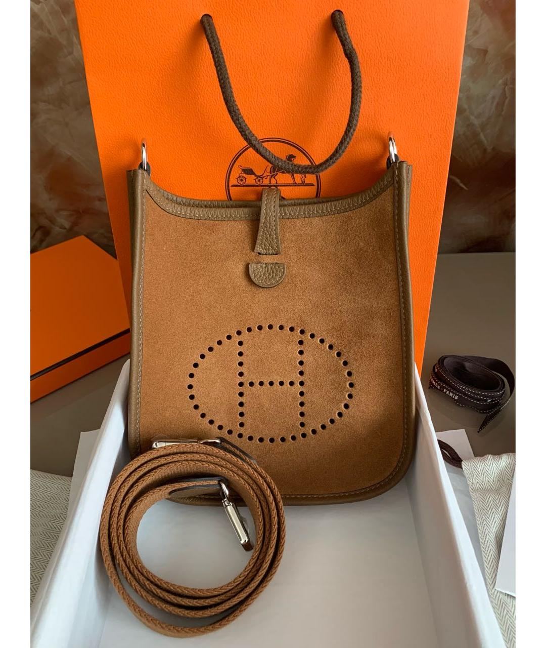 HERMES Коричневая кожаная сумка через плечо, фото 2