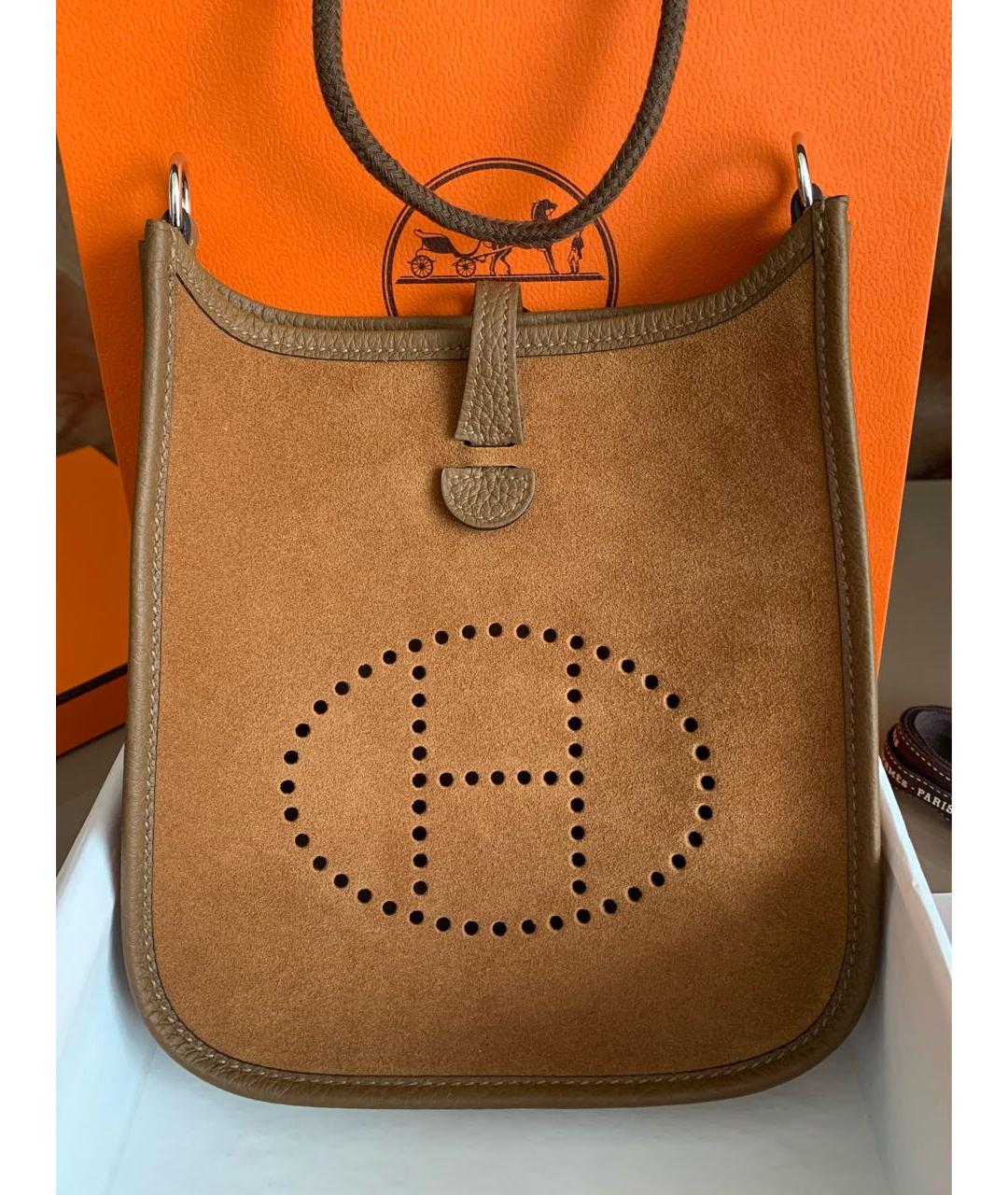HERMES Коричневая кожаная сумка через плечо, фото 3