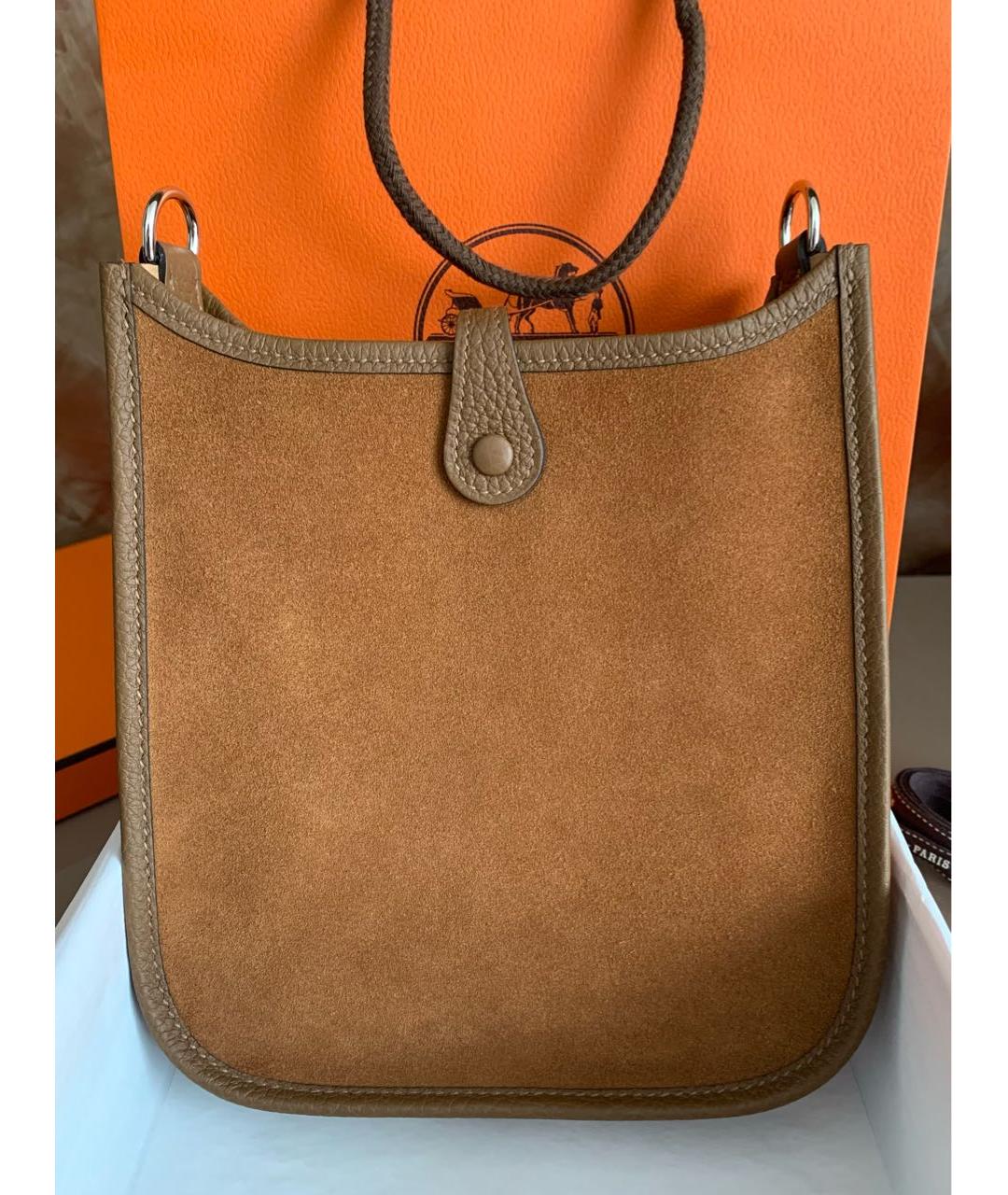 HERMES Коричневая кожаная сумка через плечо, фото 4