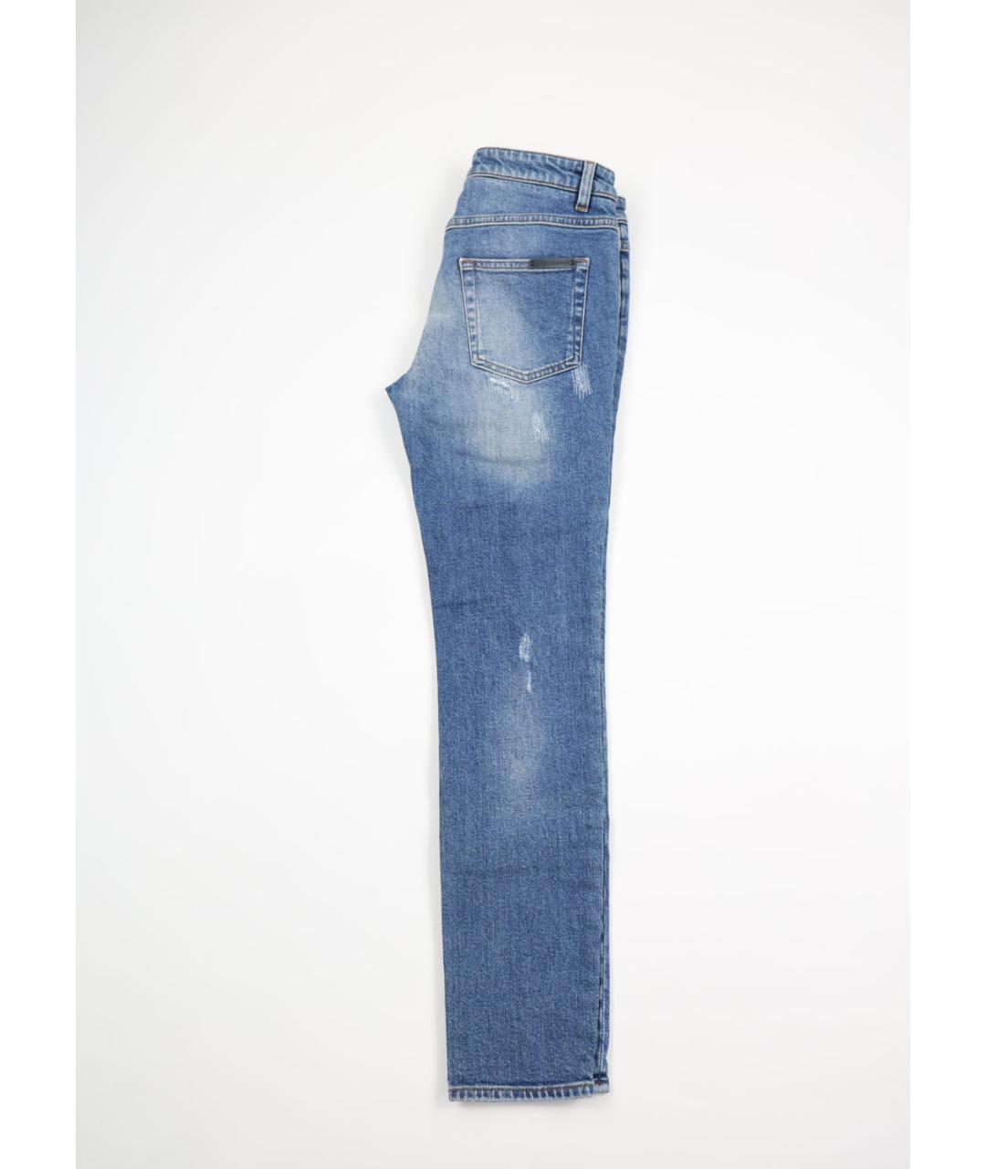 DOLCE&GABBANA Голубые хлопковые прямые джинсы, фото 4