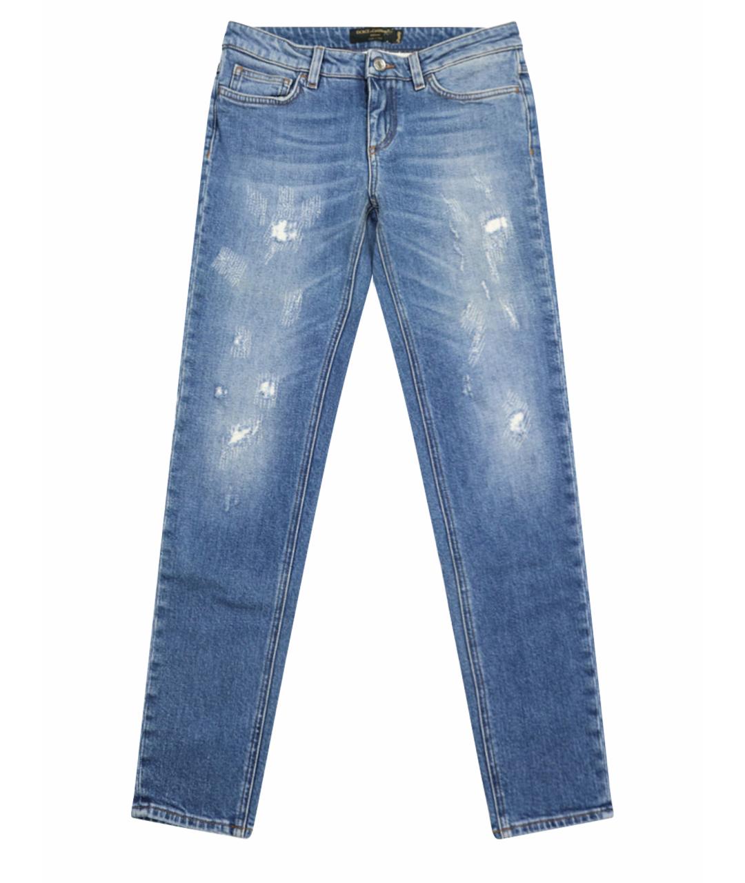 DOLCE&GABBANA Голубые хлопковые прямые джинсы, фото 1