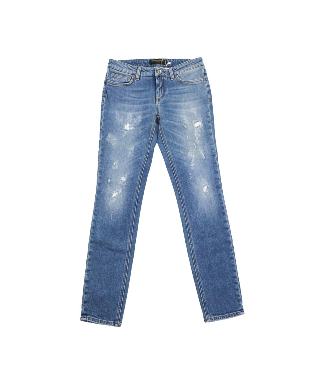DOLCE&GABBANA Голубые хлопковые прямые джинсы, фото 7