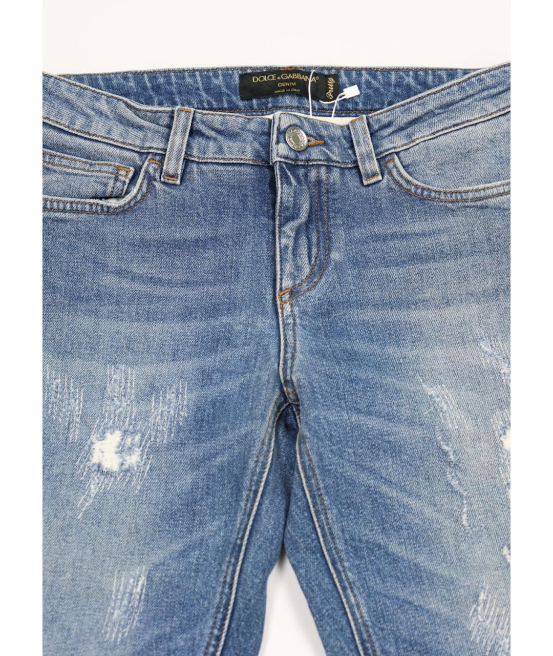 DOLCE&GABBANA Голубые хлопковые прямые джинсы, фото 3