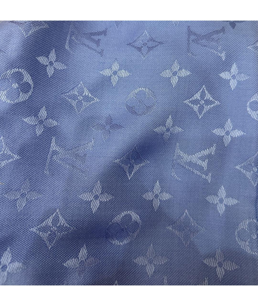 LOUIS VUITTON Синий шелковый платок, фото 2