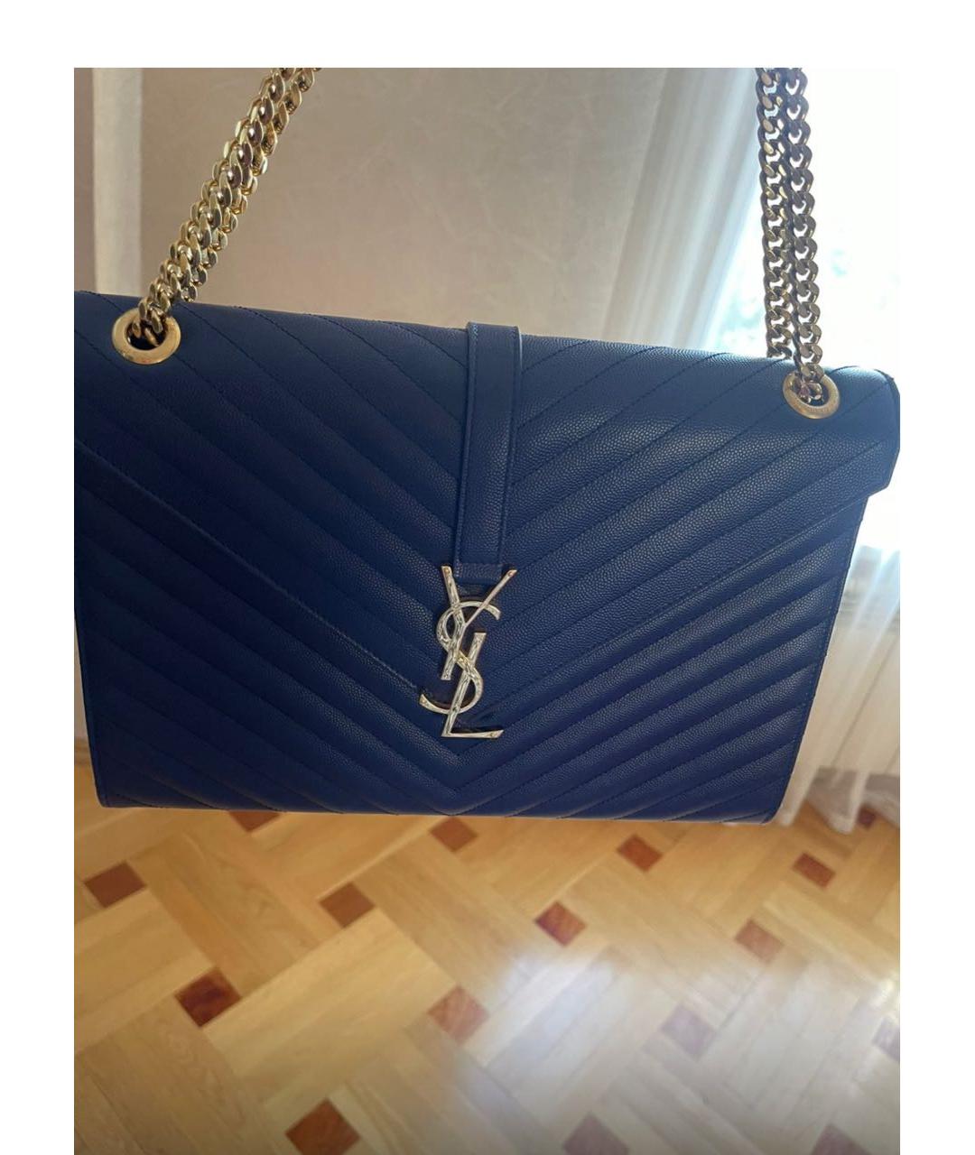 YVES SAINT LAURENT BEAUTY Синяя кожаная сумка через плечо, фото 2