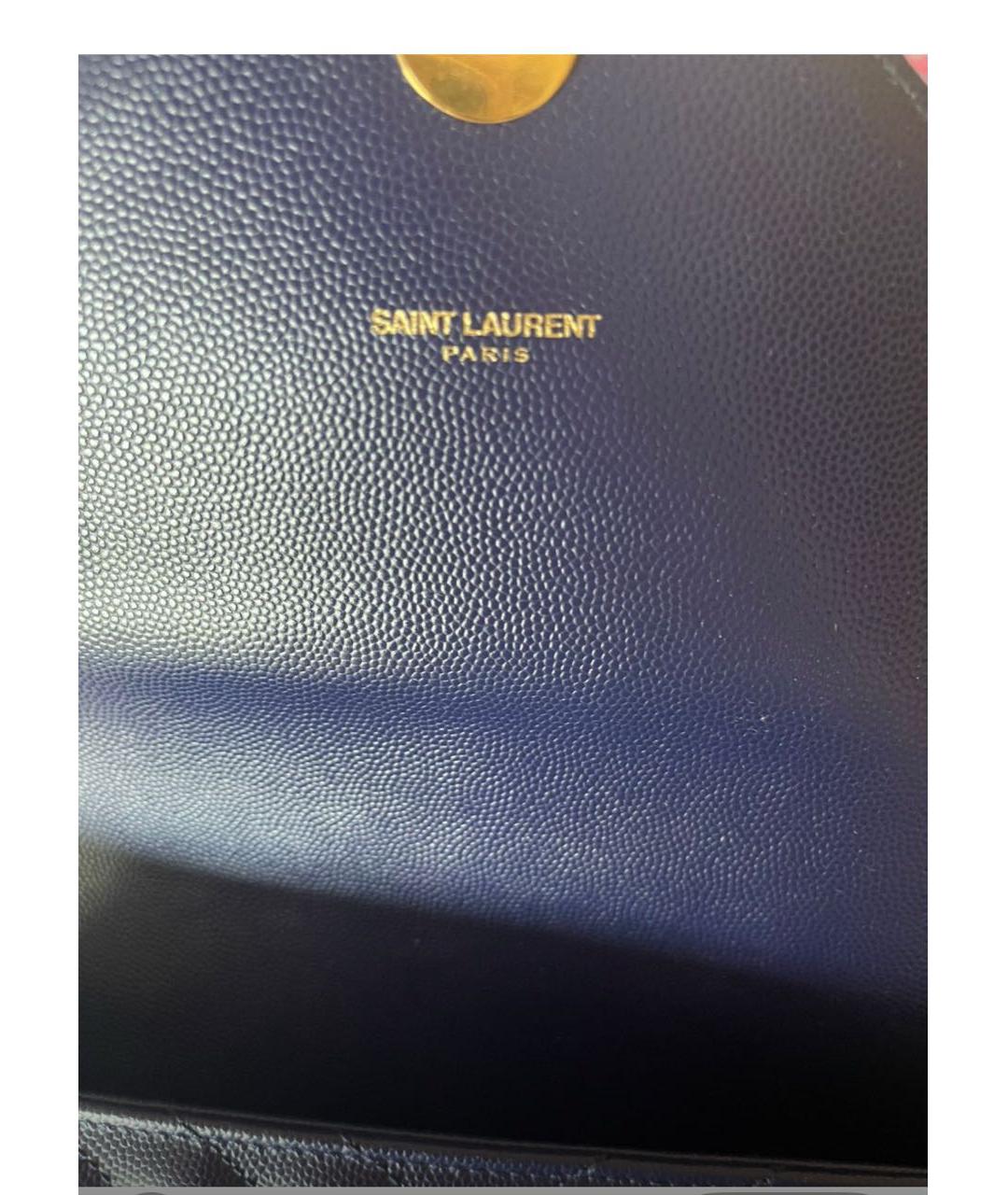 YVES SAINT LAURENT BEAUTY Синяя кожаная сумка через плечо, фото 3