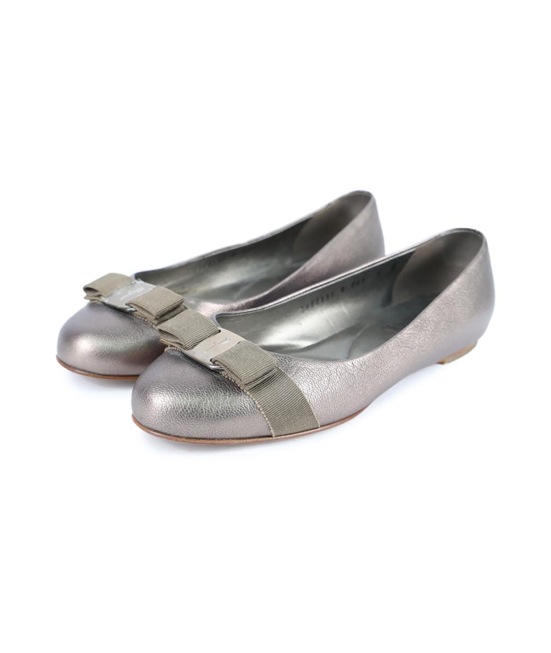 FERRAGAMO Коричневые кожаные балетки, фото 6