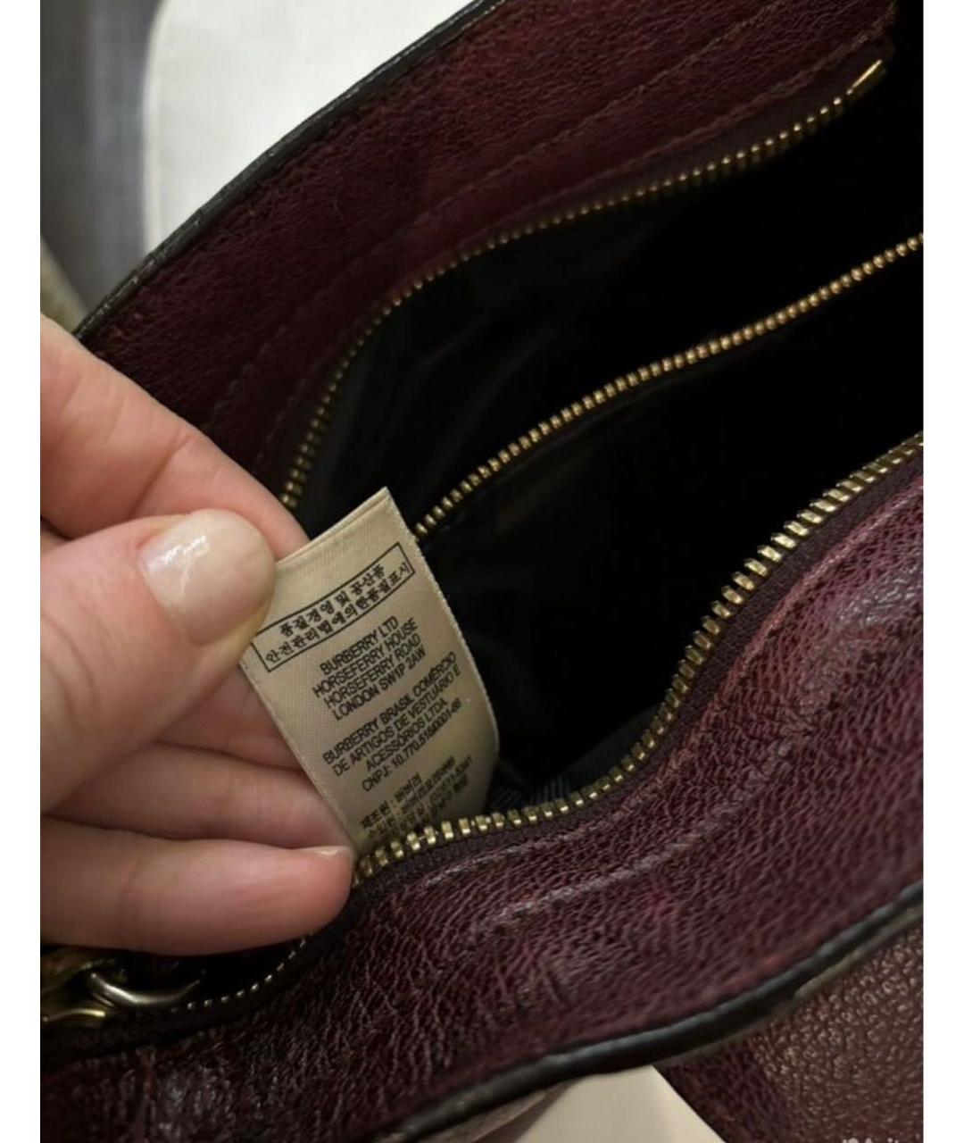 BURBERRY Бордовая кожаная сумка через плечо, фото 5