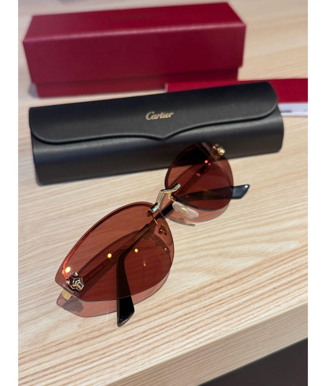 CARTIER Бордовые солнцезащитные очки, фото 5