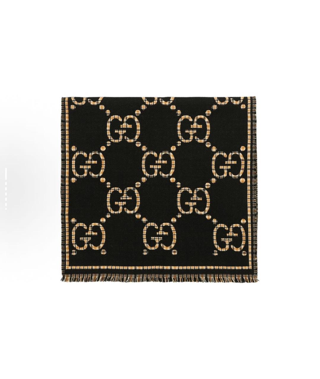 GUCCI Черный шарф, фото 3
