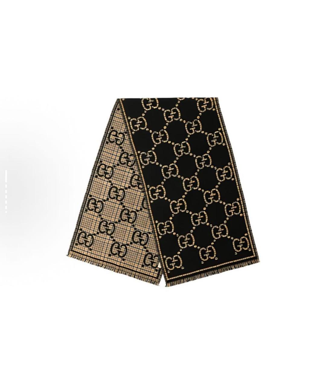 GUCCI Черный шарф, фото 5