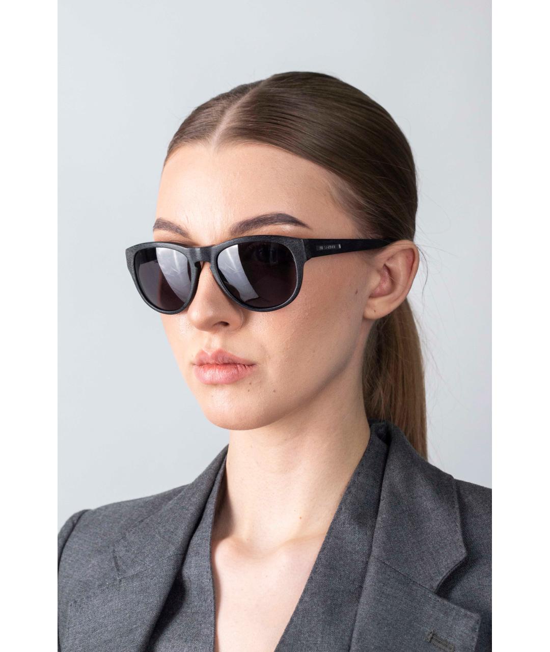 JIL SANDER Черные пластиковые солнцезащитные очки, фото 5