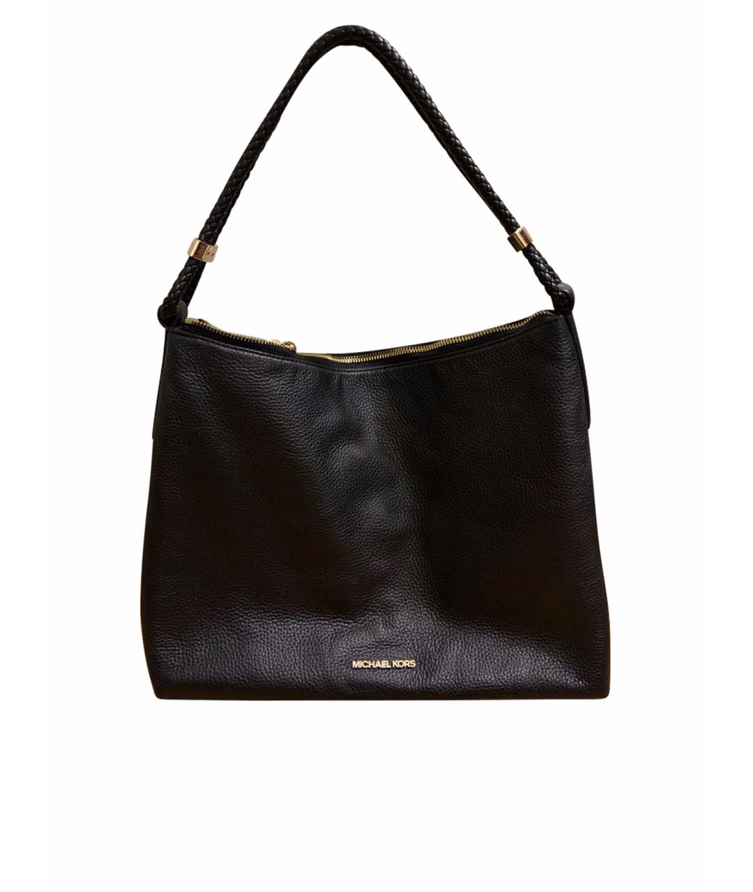 MICHAEL KORS Черная кожаная сумка тоут, фото 1