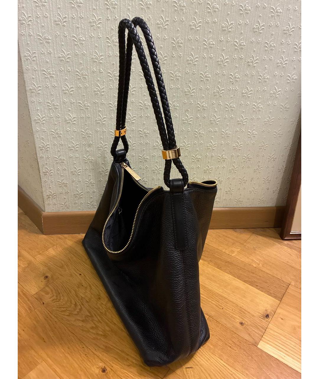 MICHAEL KORS Черная кожаная сумка тоут, фото 3