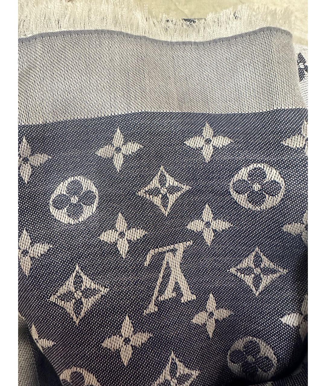 LOUIS VUITTON Синий шелковый платок, фото 4