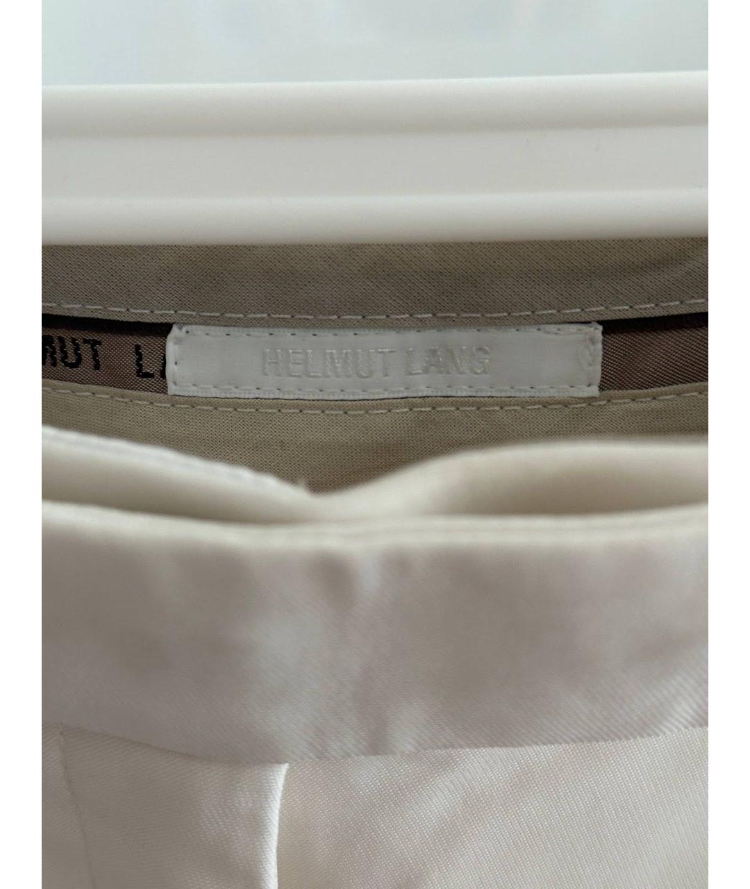 HELMUT LANG Белые вискозные классические брюки, фото 2