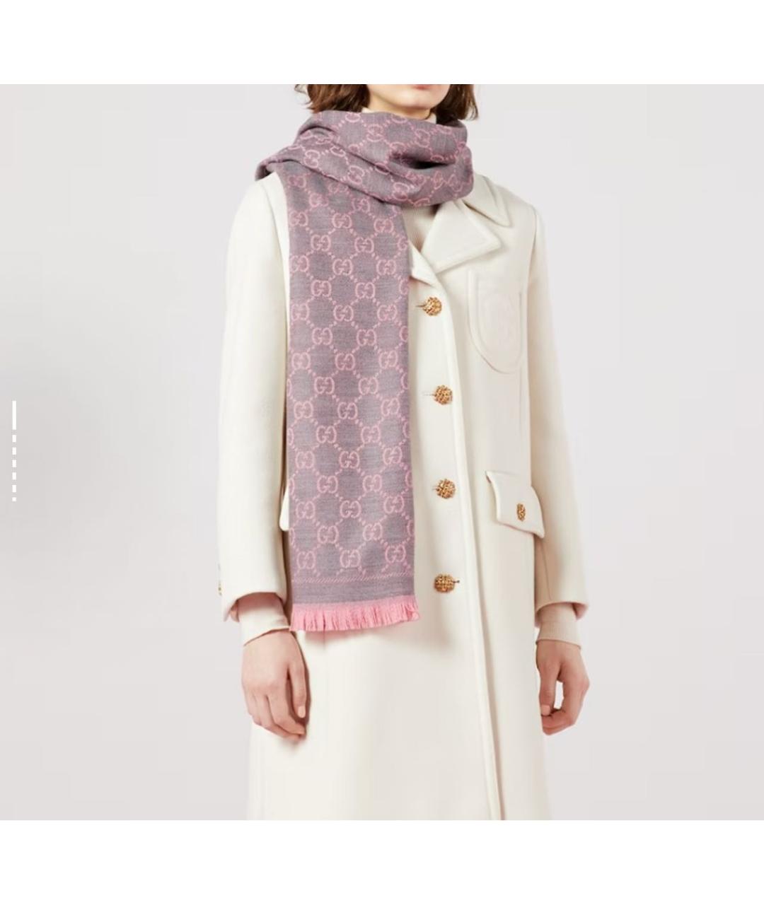 GUCCI Розовый шарф, фото 4