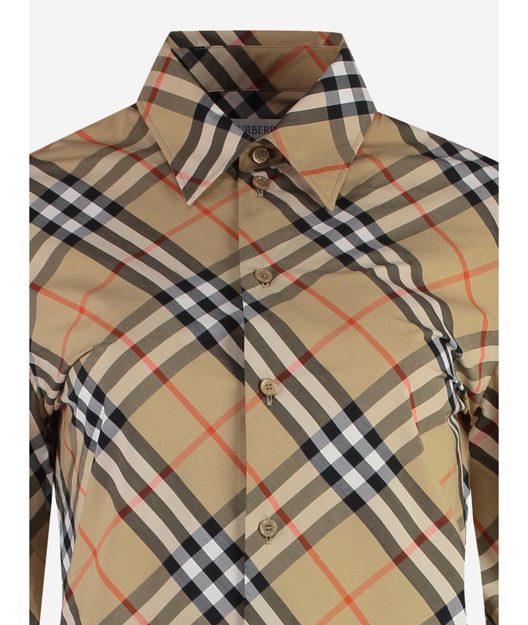 BURBERRY Бежевая хлопковая рубашка, фото 3
