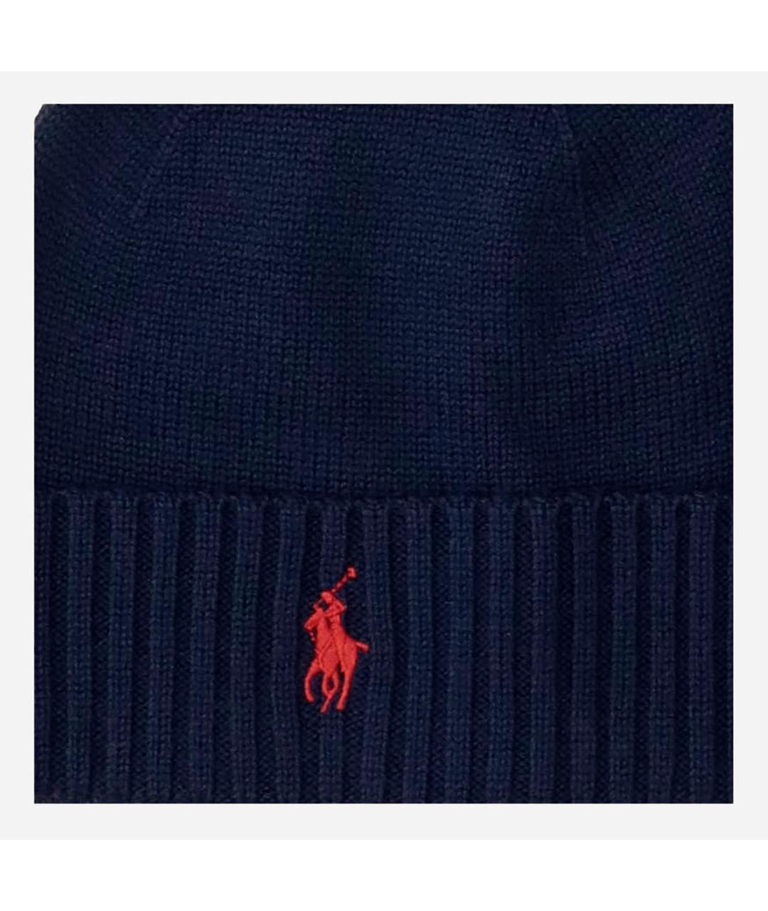POLO RALPH LAUREN Синяя шерстяная шапка, фото 2