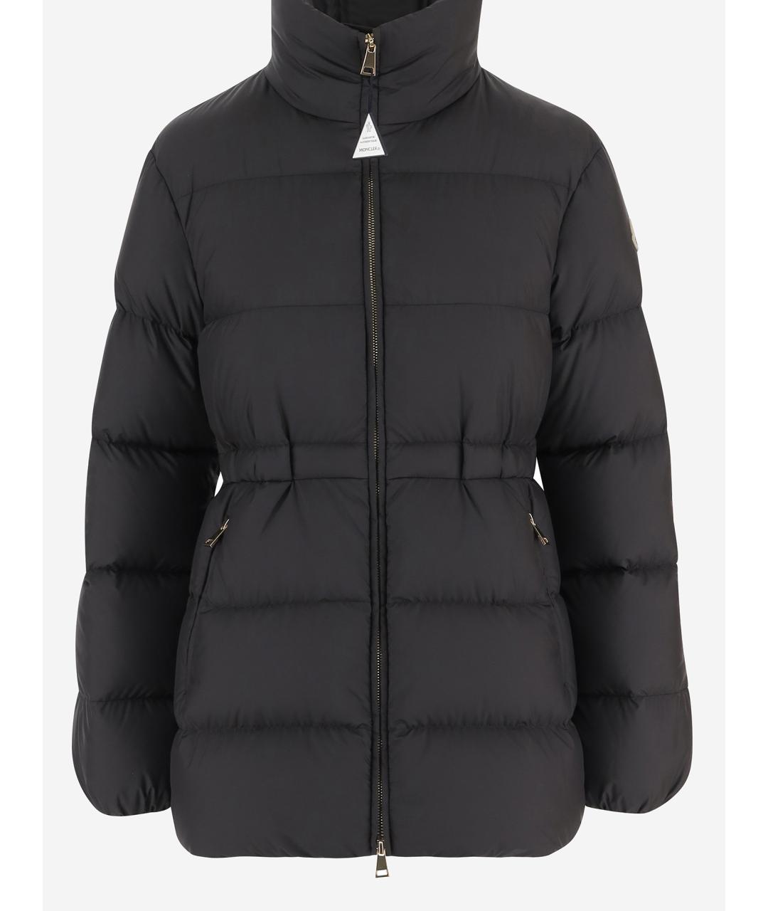 MONCLER Черный полиэстеровый пуховик, фото 4