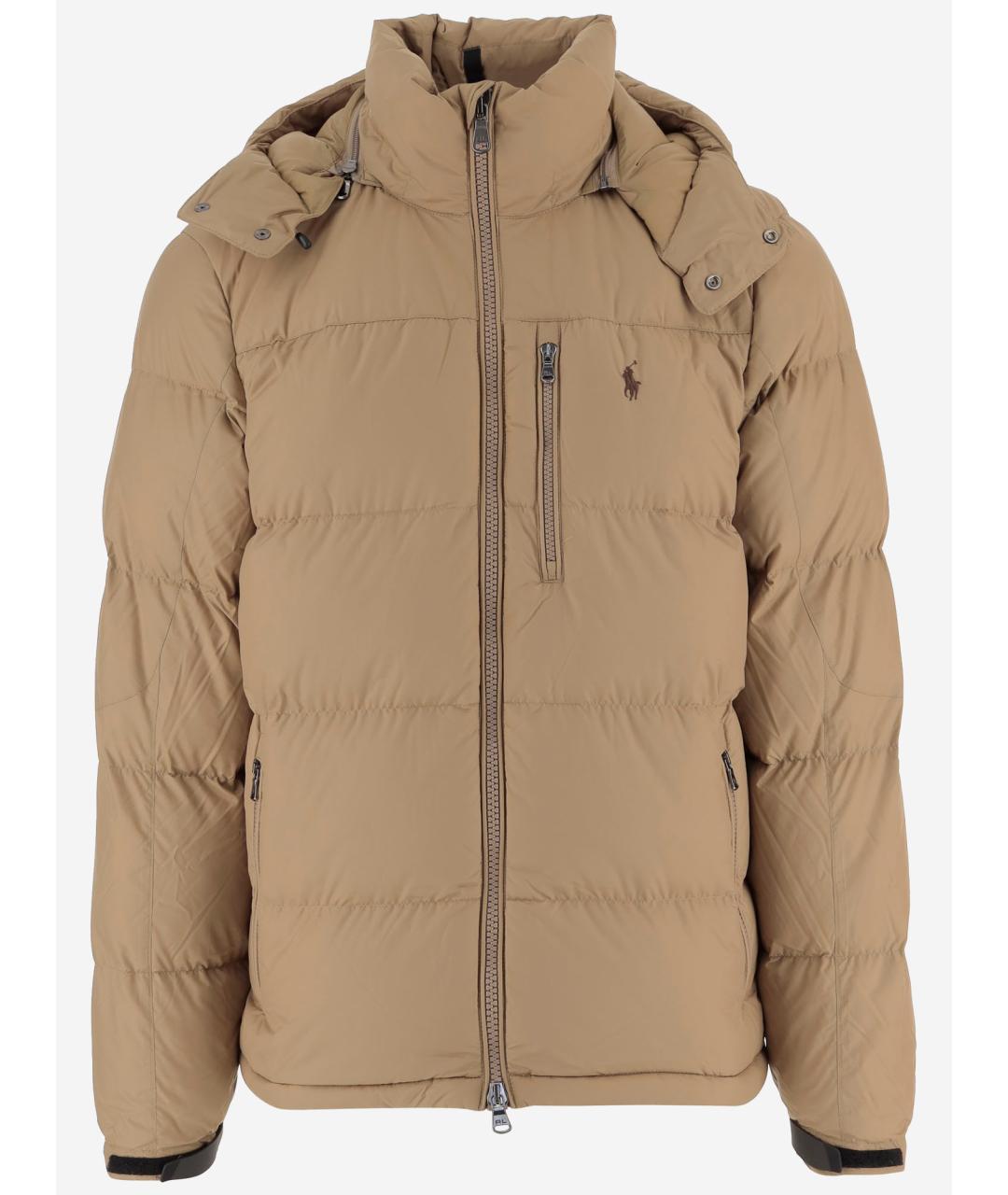 POLO RALPH LAUREN Бежевый полиэстеровый пуховик, фото 4