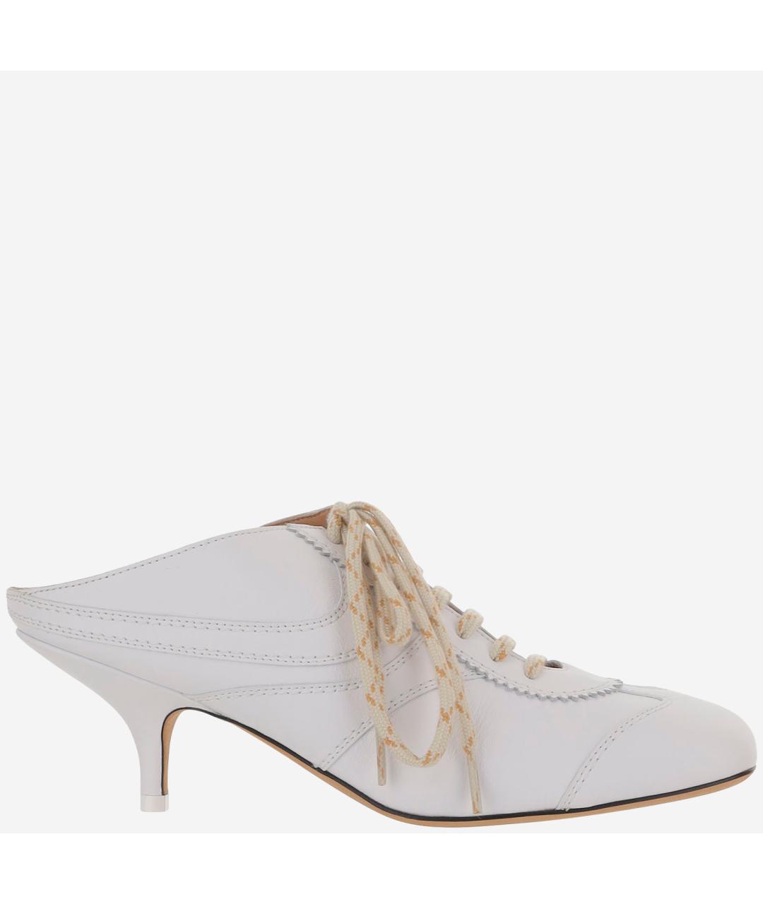 DRIES VAN NOTEN Белые кожаные мюли, фото 6