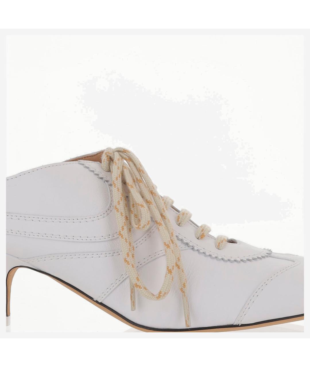 DRIES VAN NOTEN Белые кожаные мюли, фото 5