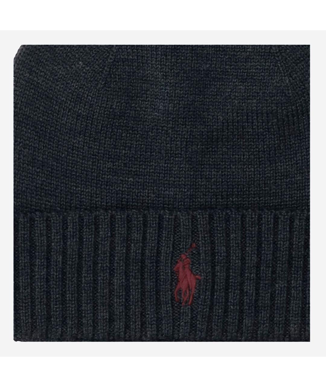 POLO RALPH LAUREN Серая шерстяная шапка, фото 2