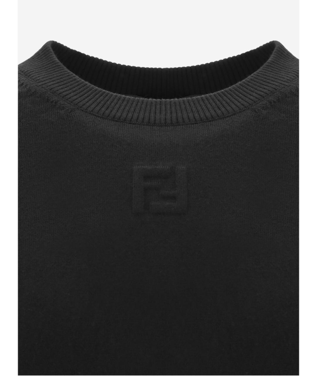 FENDI Черный шерстяной джемпер / свитер, фото 3