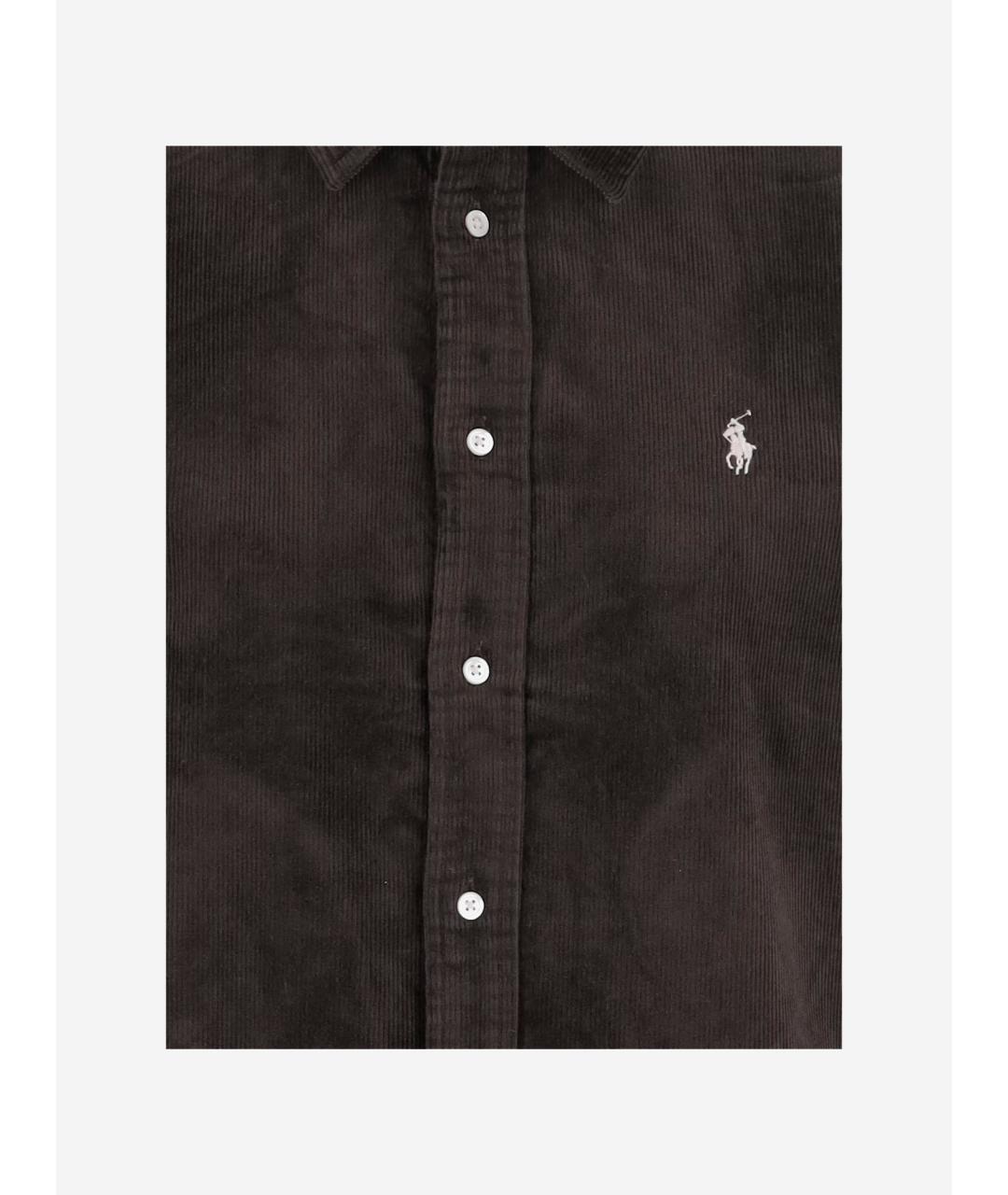 POLO RALPH LAUREN Коричневая хлопковая рубашка, фото 3