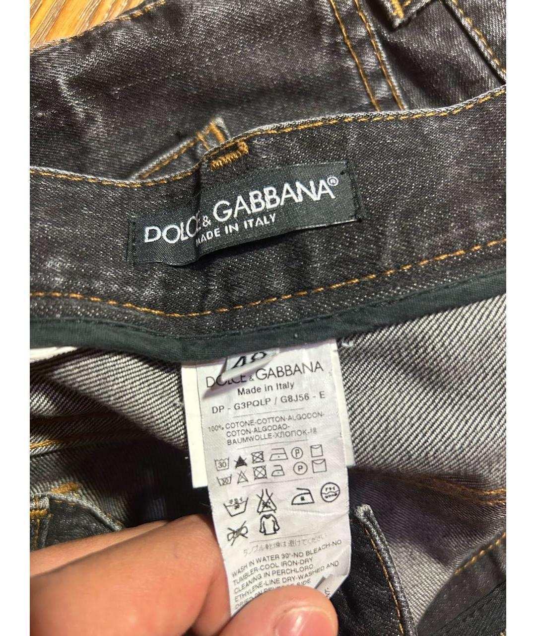 DOLCE&GABBANA Черные хлопковые джинсы скинни, фото 5