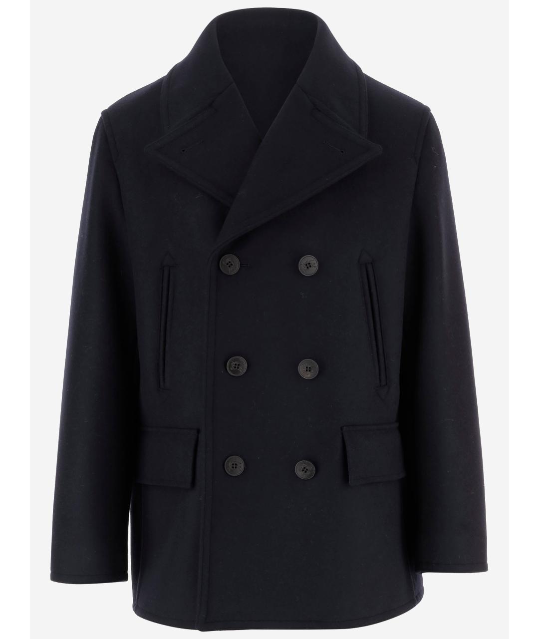 BURBERRY Темно-синее шерстяное пальто, фото 4