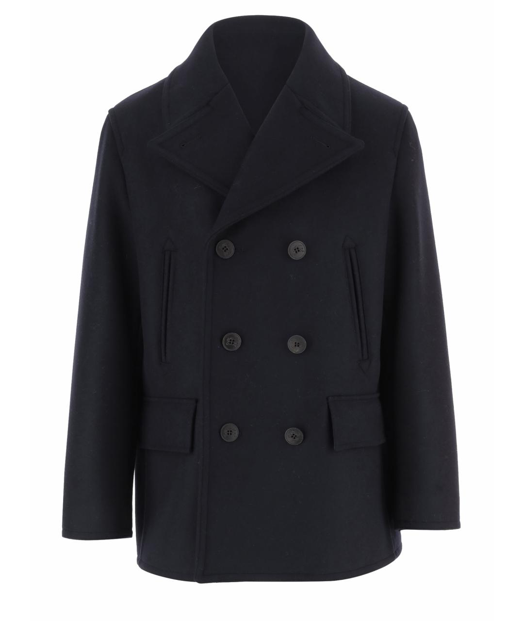 BURBERRY Темно-синее шерстяное пальто, фото 1