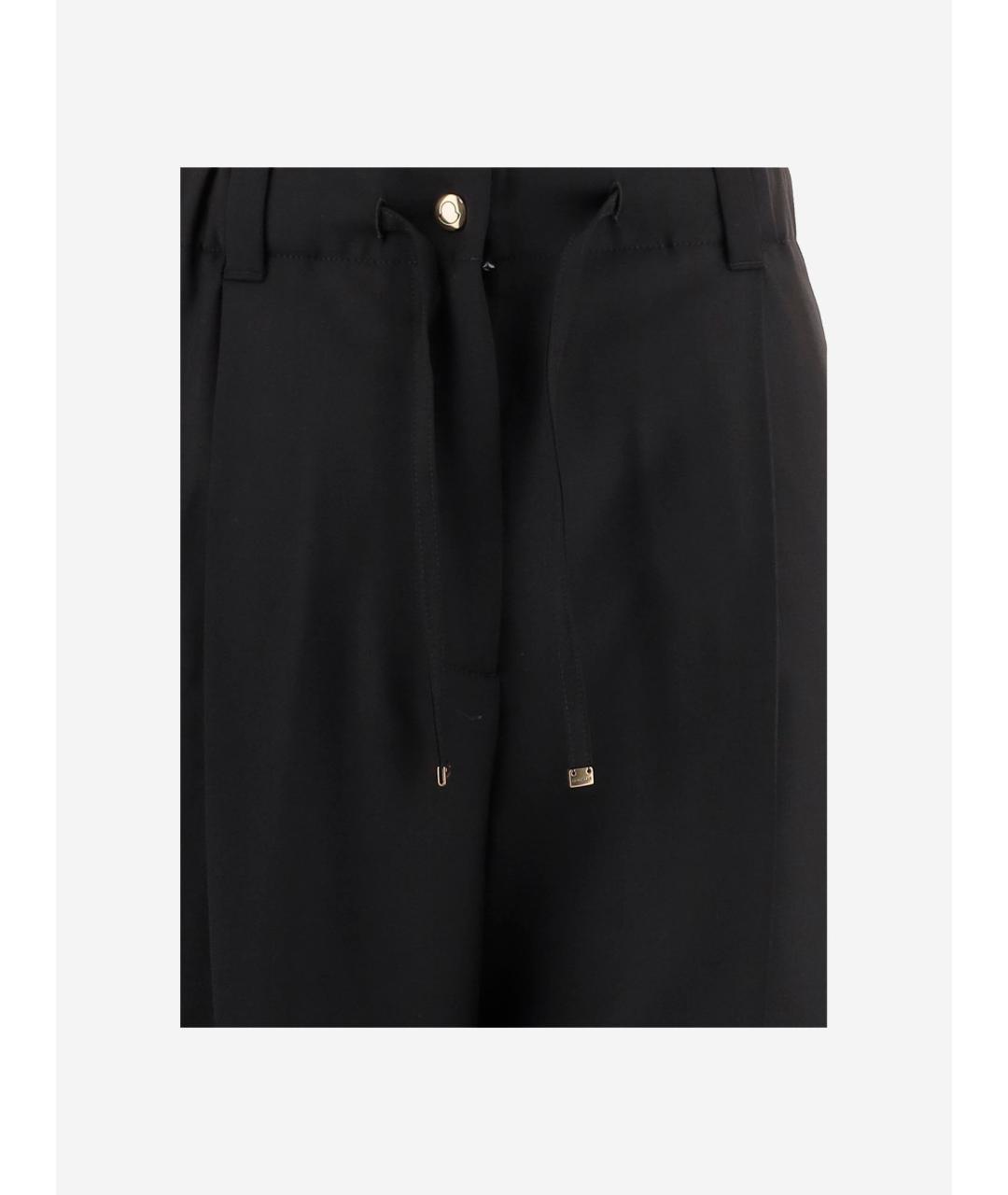 MONCLER Черные шерстяные прямые брюки, фото 3